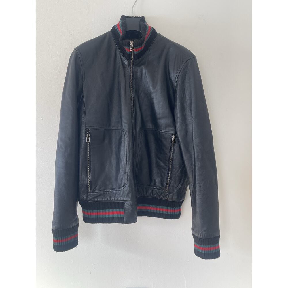Knoles & Carter Genuine Leather Vintage Style Leather Zip Up Coat Size Small